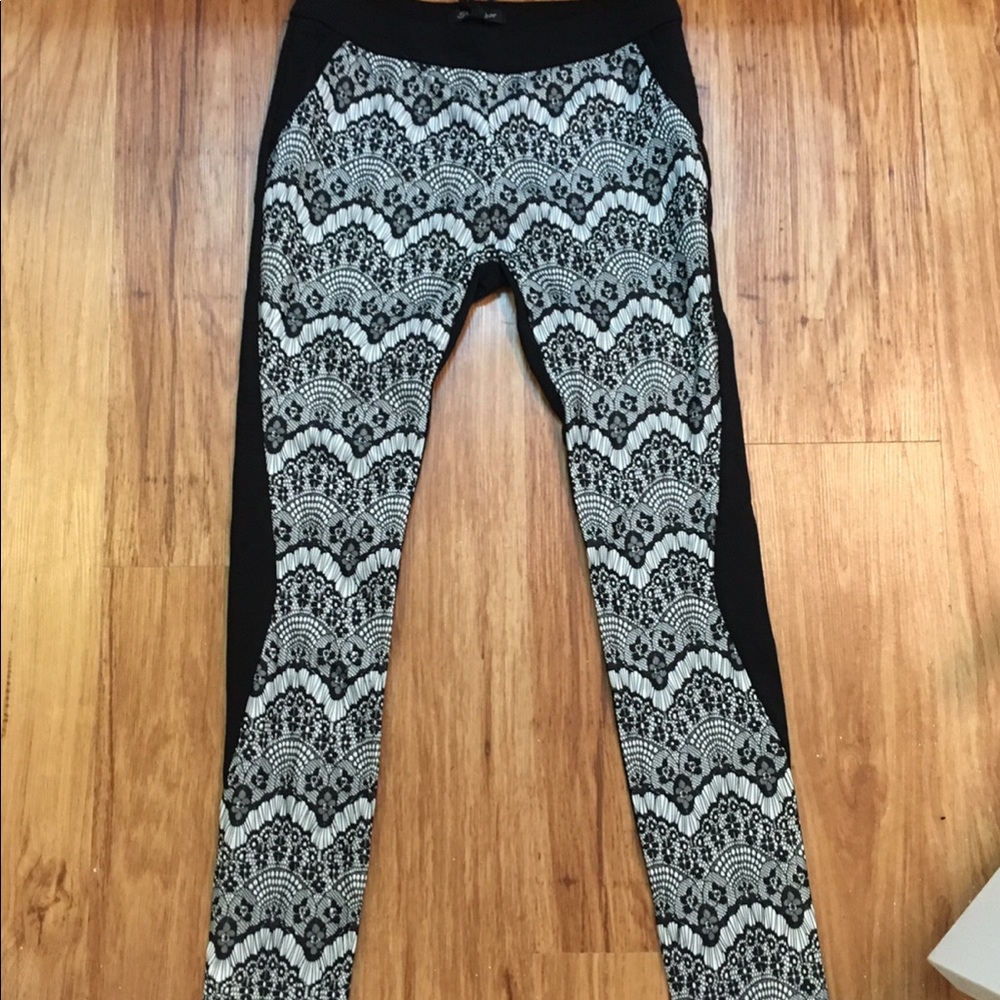Black & White Lace Front Pants.